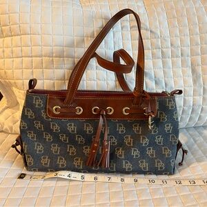 Dooney & Bourke Blue Denim with Brown Accents Shoulder Bag